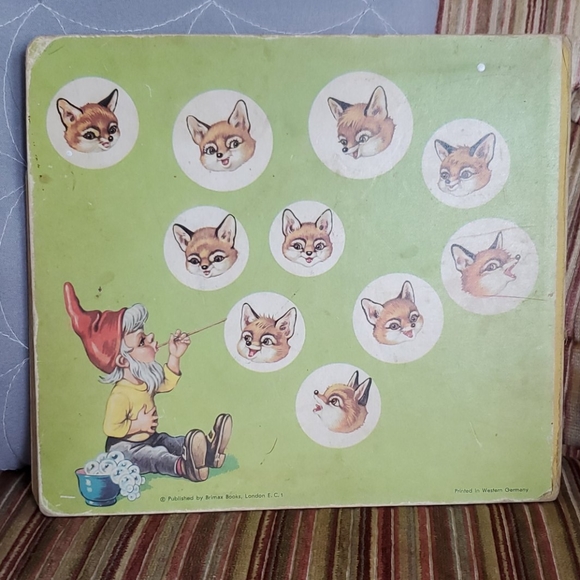 VTG Book "Ten Little Foxes" London Woodland Whimsical Animals OLD Hardboard Bird - Picture 13 of 16